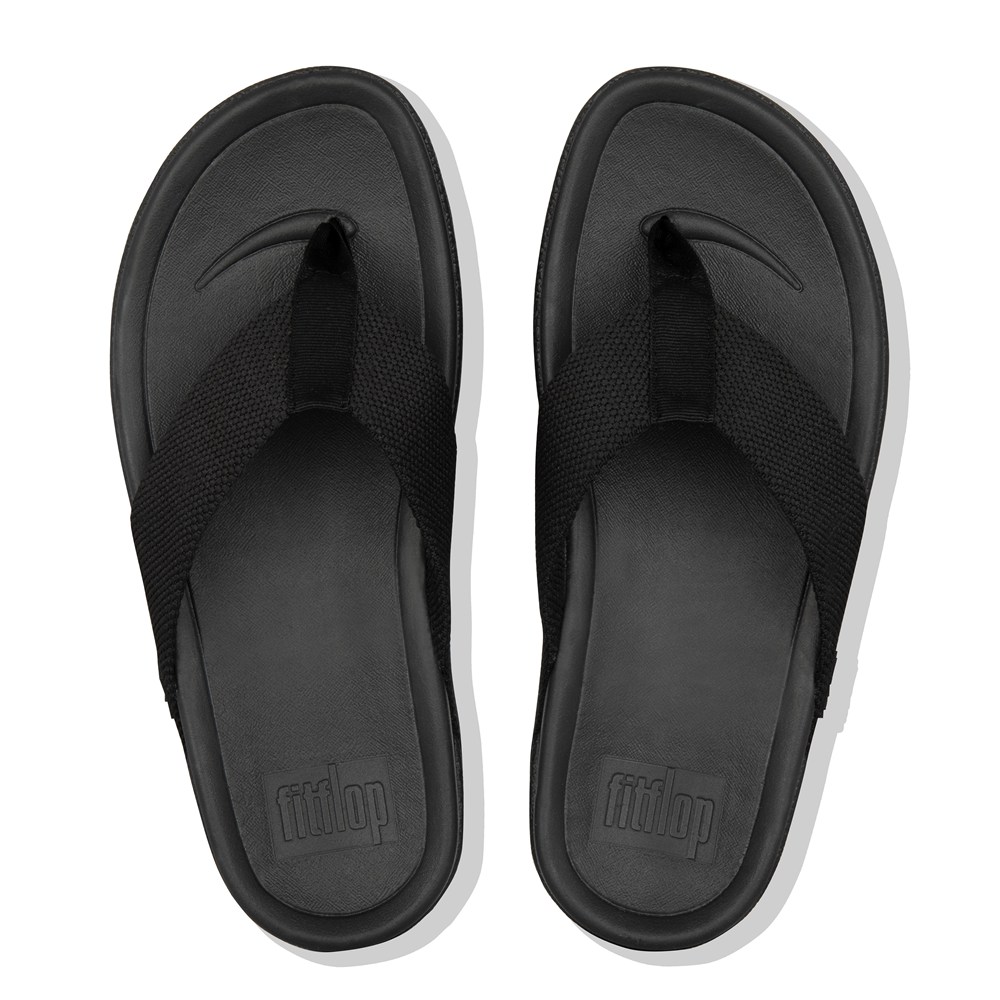 Fitflop Mens Sandals - Surfer Toe-post - Black - 103-PQMBCF